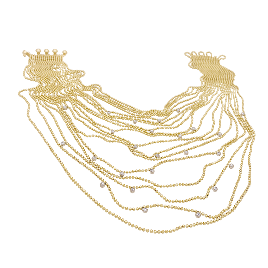 Cartier necklace, "Draperie de Décolleté", yellow gold, white gold and diamonds.
