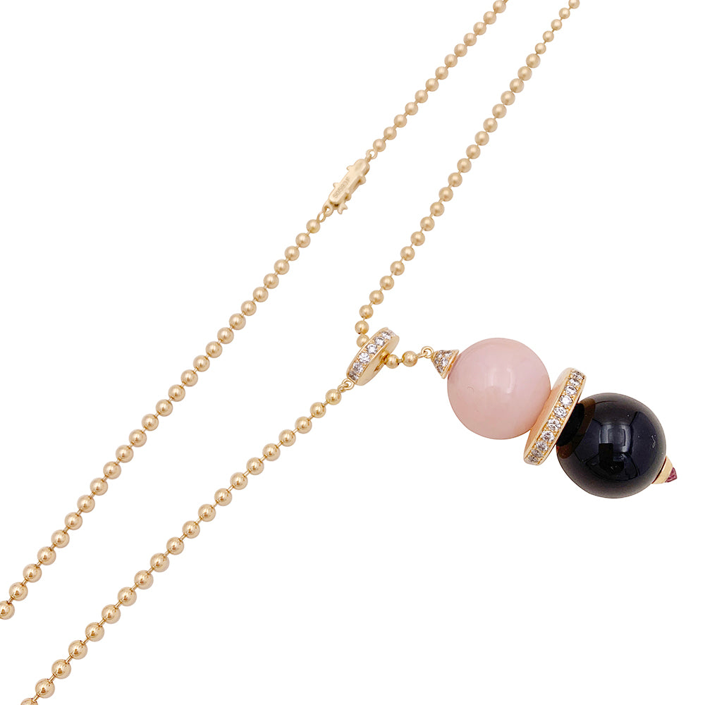 Cartier "Evasion Joaillière" necklace in pink gold, diamonds, colored stones.