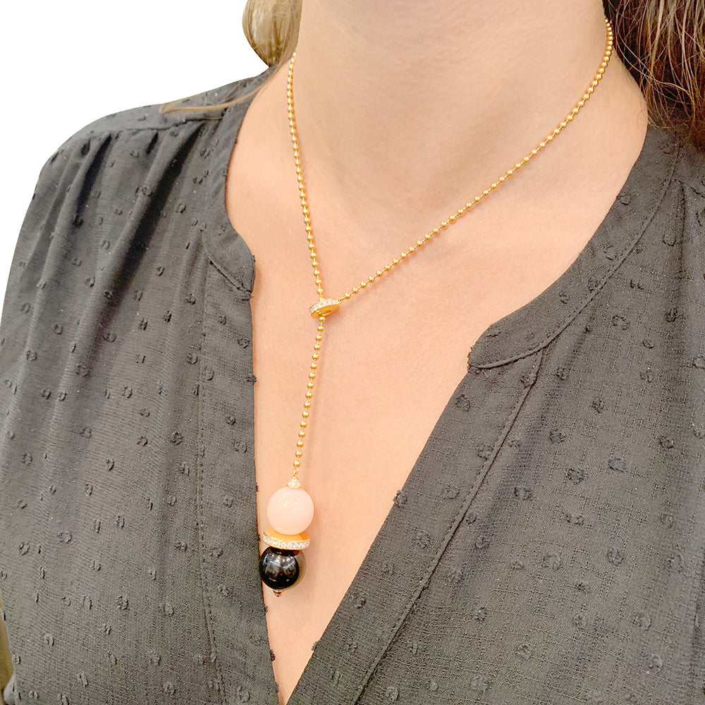 Cartier "Evasion Joaillière" necklace in pink gold, diamonds, colored stones.