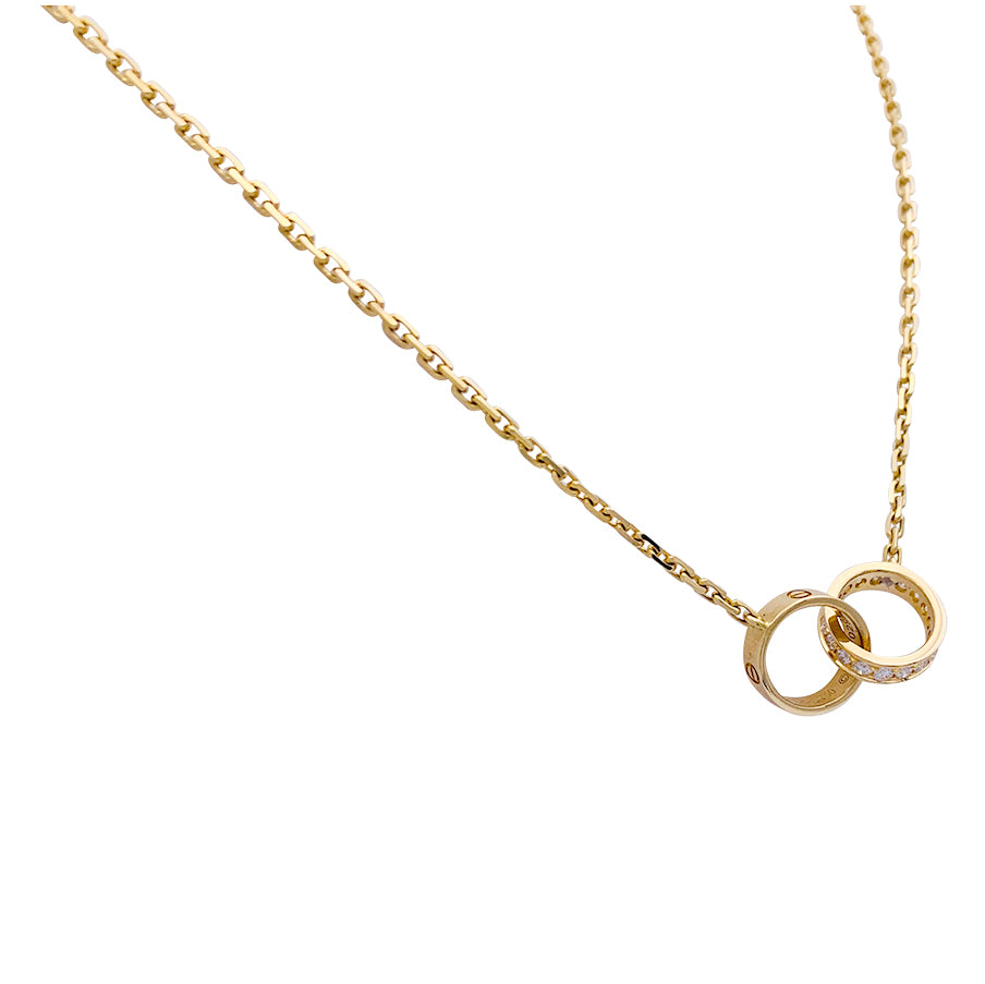 Cartier "Love" necklace, in yellow gold, diamonds.