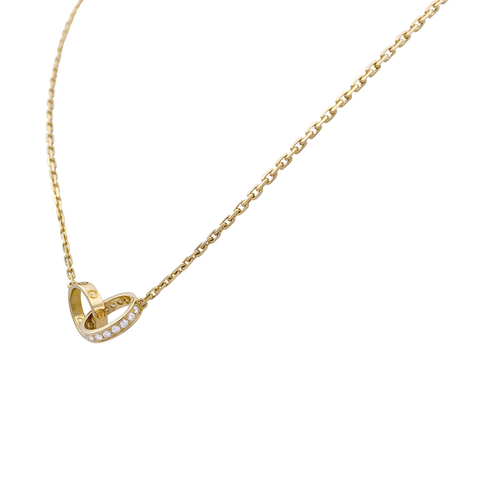 Cartier "Love" necklace, in yellow gold, diamonds.