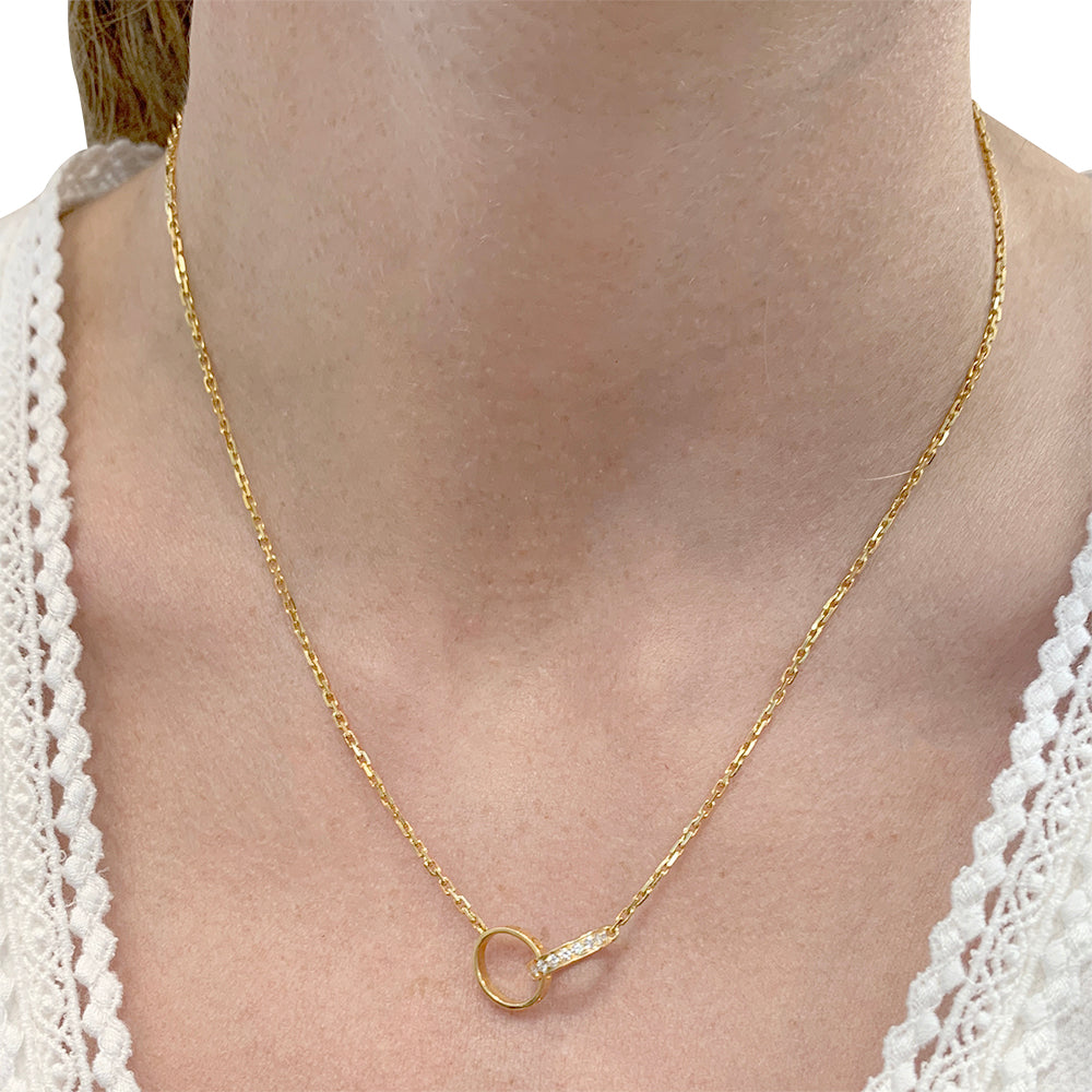 Cartier "Love" necklace, in yellow gold, diamonds.