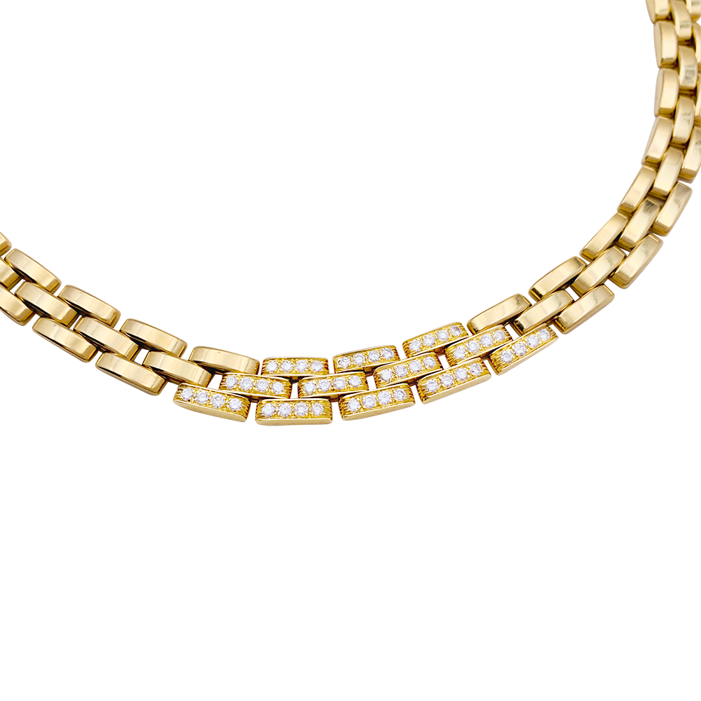 Cartier "Tyrana" necklace, yellow gold, diamonds.