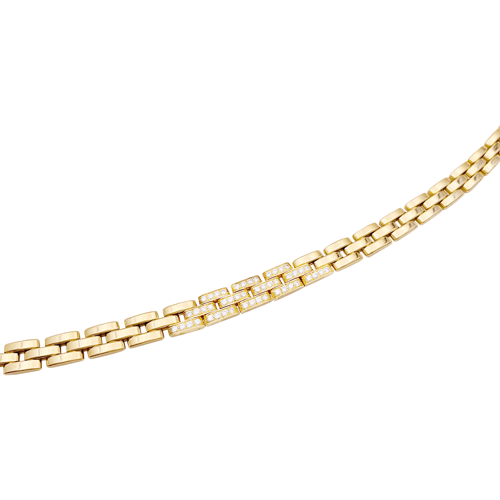 Collier Cartier "Tyrana", or jaune, diamants. - Maison Eloe