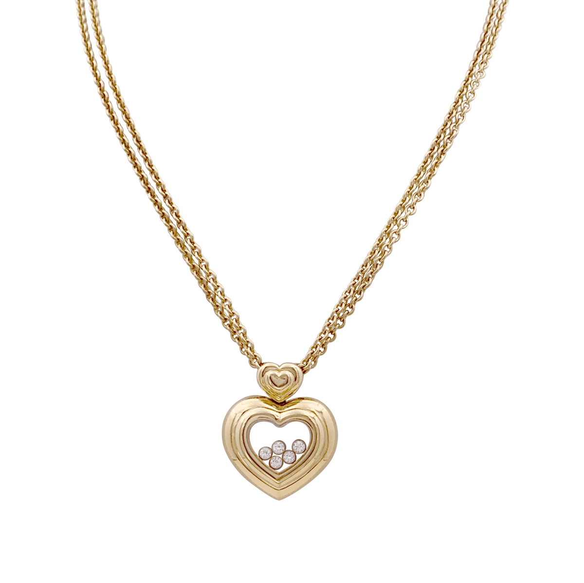 Collier Chopard "Happy Diamonds" or jaune, diamants. - Maison Eloe