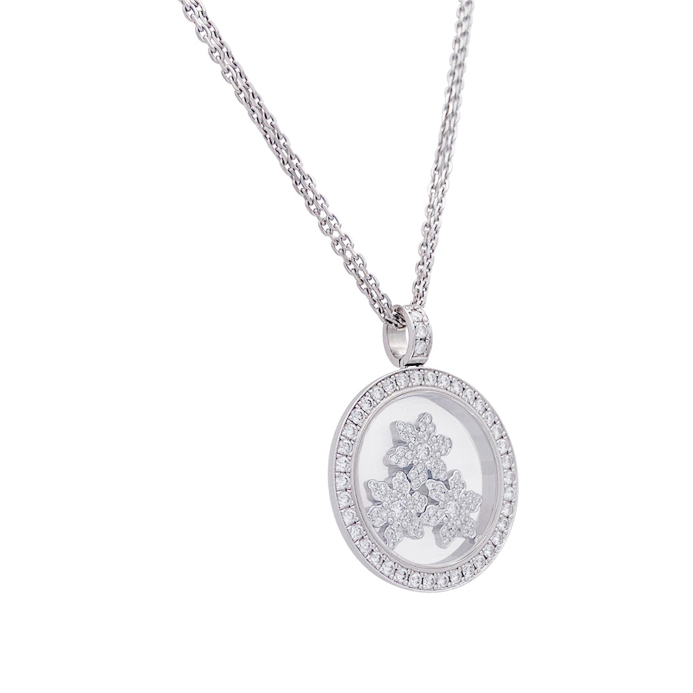 Chopard necklace, “Happy Snow Flakes”, white gold, diamonds.