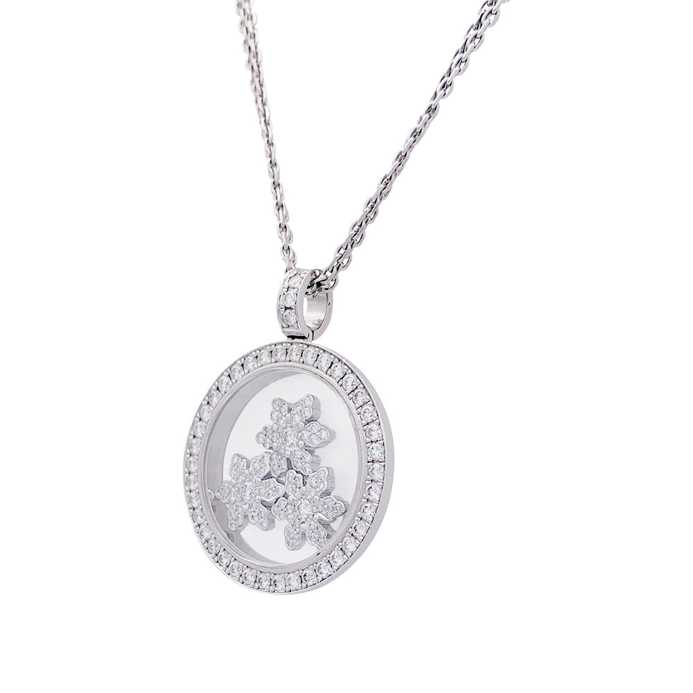 Chopard necklace, “Happy Snow Flakes”, white gold, diamonds.