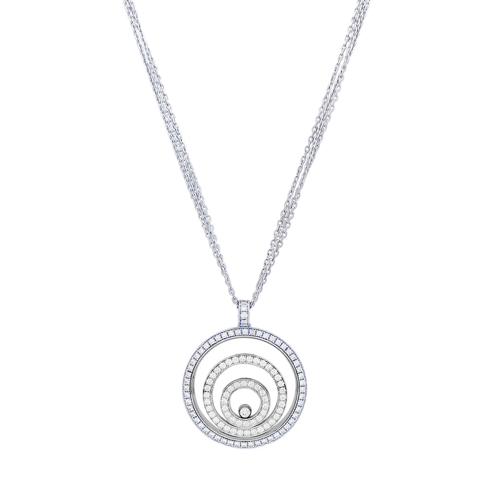 Collier Chopard, "Happy Spirit", or blanc, diamants.