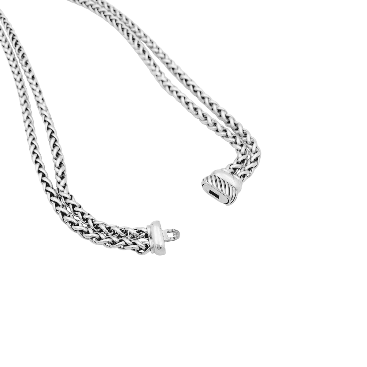 Collier David Yurman, "Grand Albion", argent, hématite, diamants. - Maison Eloe