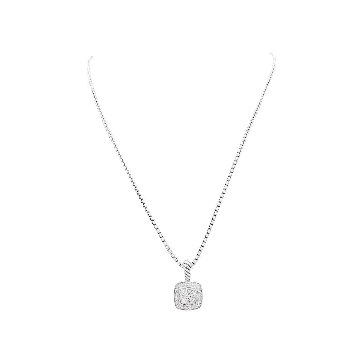Collier David Yurman, "Petite Albion", argent, diamants. - Maison Eloe