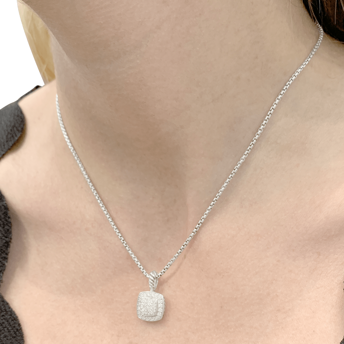 Collier David Yurman, "Petite Albion", argent, diamants. - Maison Eloe