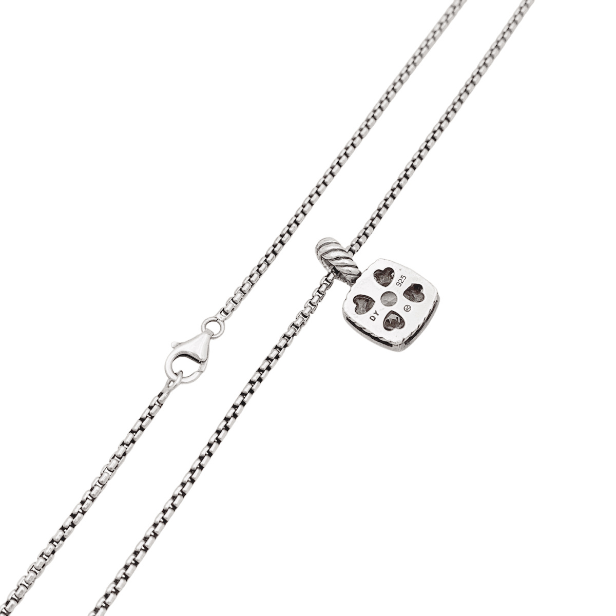 Collier David Yurman, "Petite Albion", argent, topaze blanche, diamants. - Maison Eloe