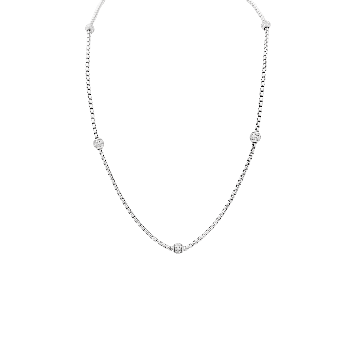 Collier David Yurman, argent, diamants. - Maison Eloe
