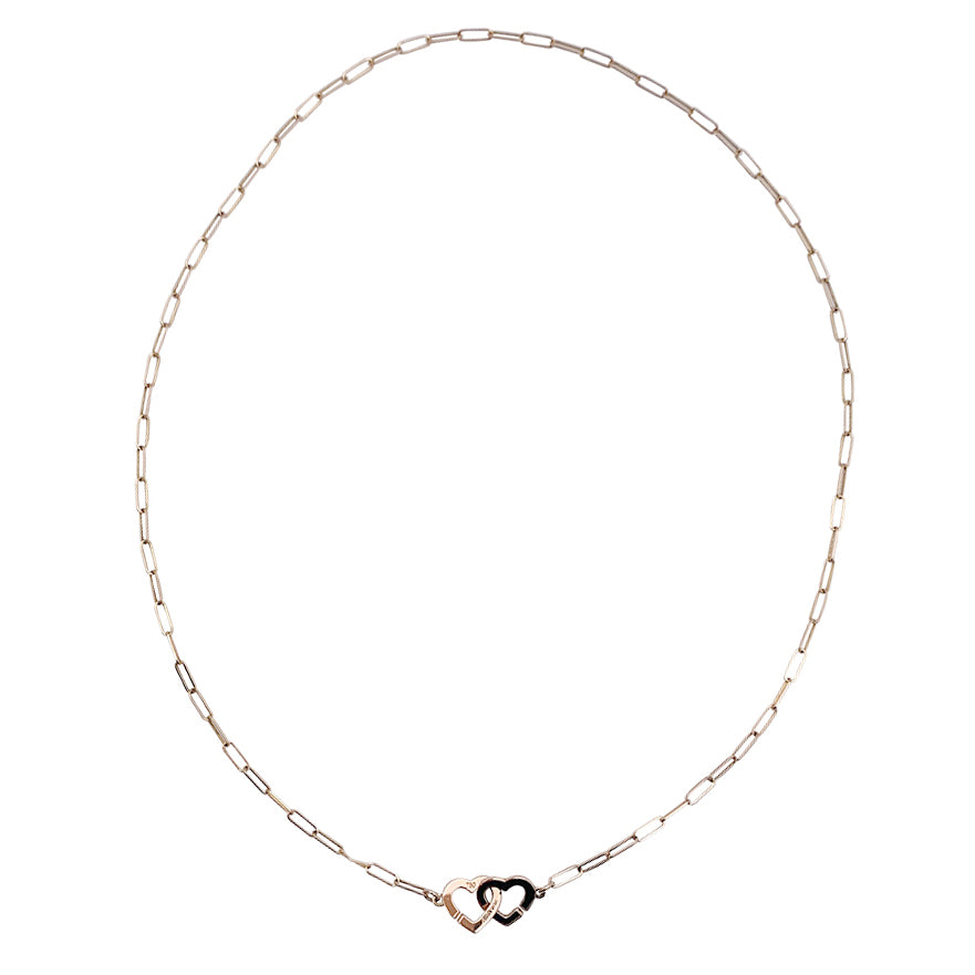 Collier Dinh Van, "Double Coeurs R9", or rose.