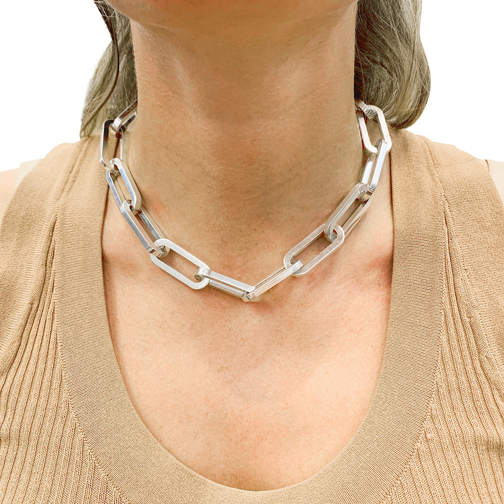 Dinh Van necklace, "XL Link", silver.