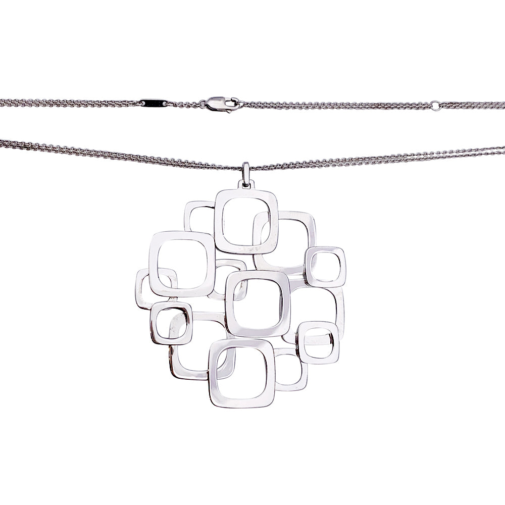Dinh Van necklace, "Overprint, white gold.