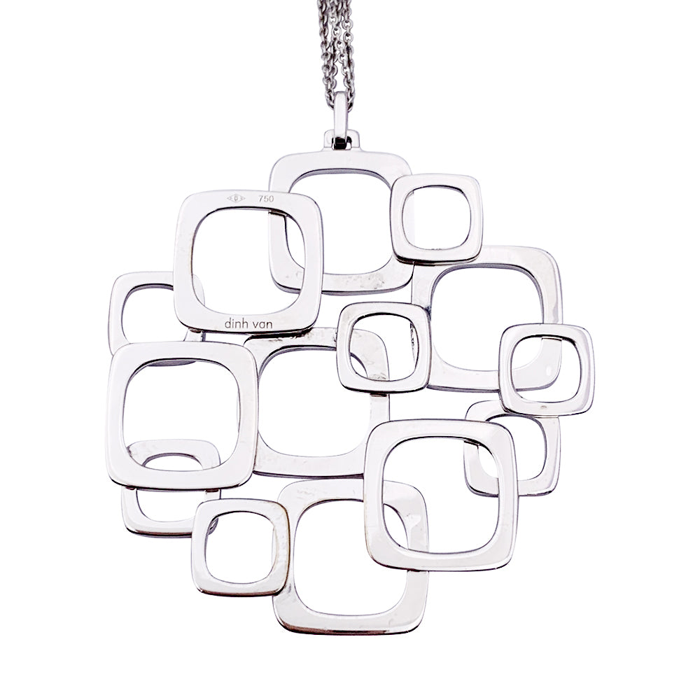 Dinh Van necklace, "Overprint, white gold.