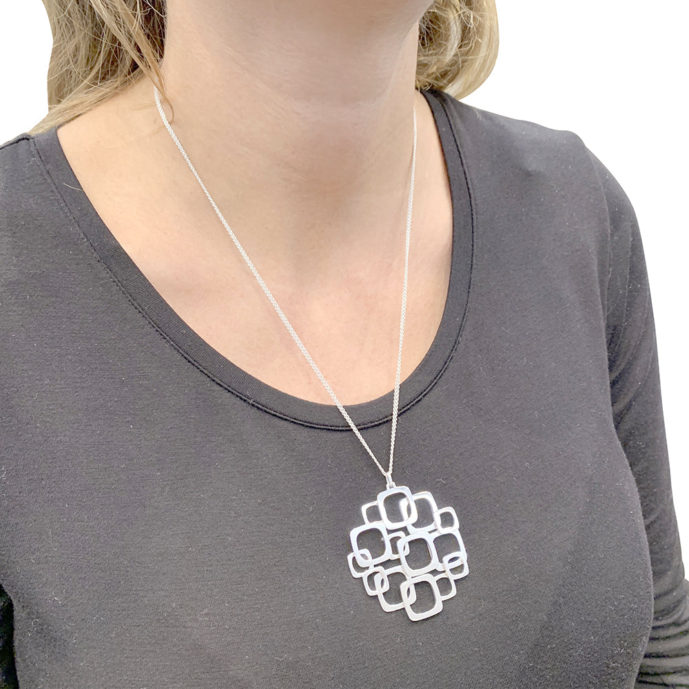 Dinh Van necklace, "Overprint, white gold.