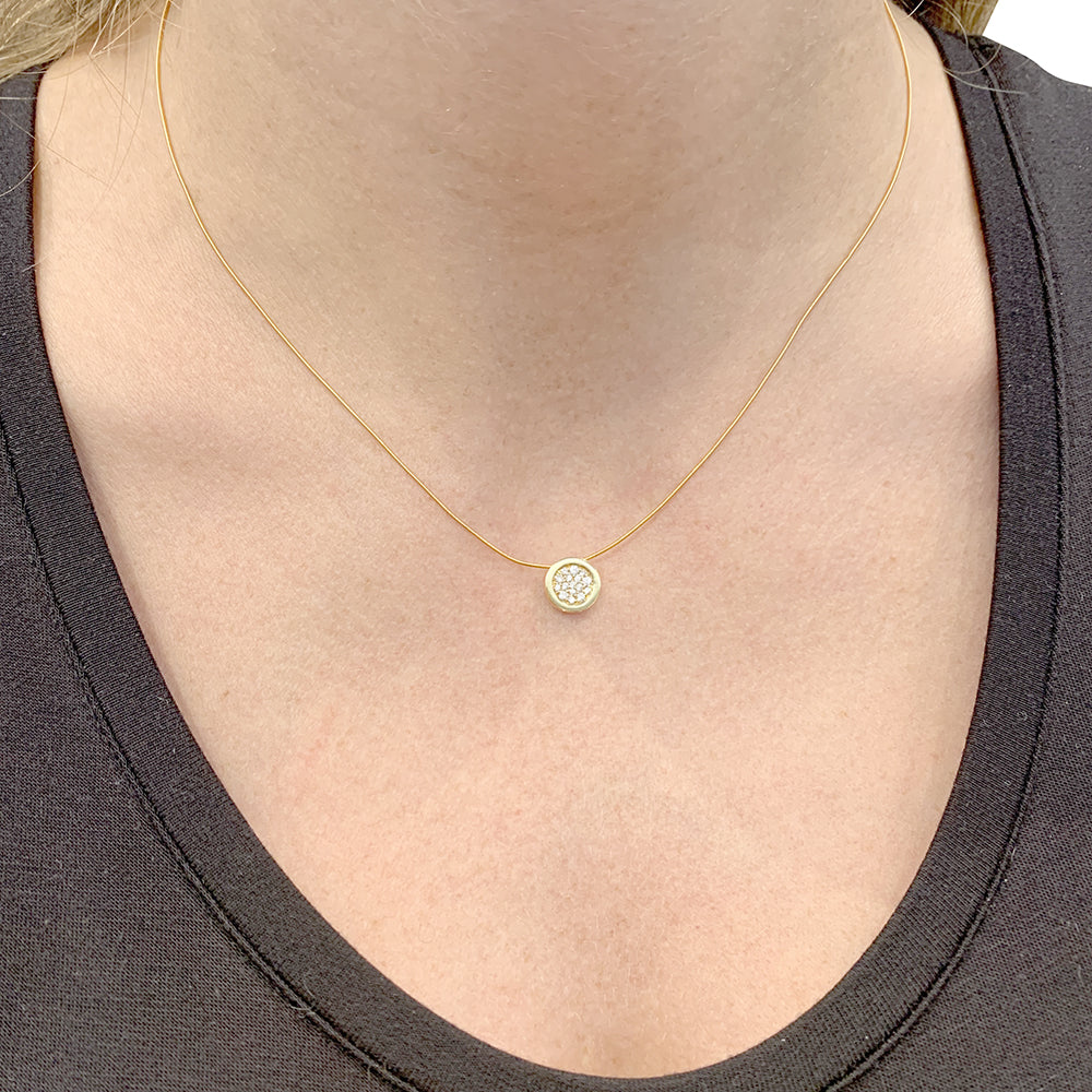 Fred "Miss Fred Moon" necklace in yellow gold, diamonds.