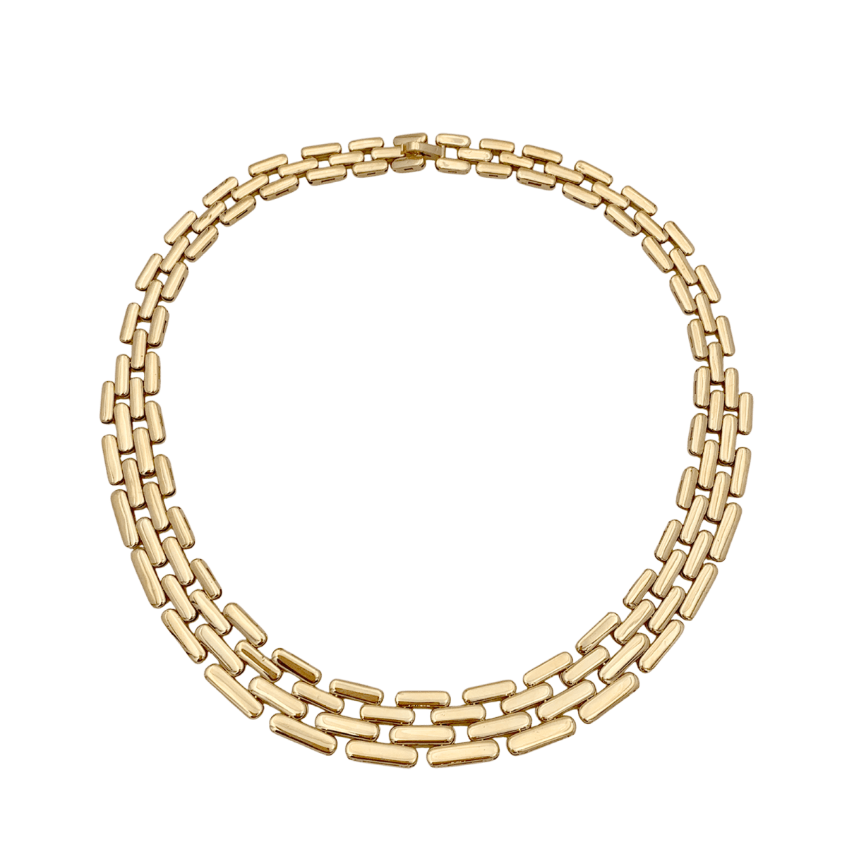 Collier Fred maillons articulés, or jaune, diamants. - Maison Eloe