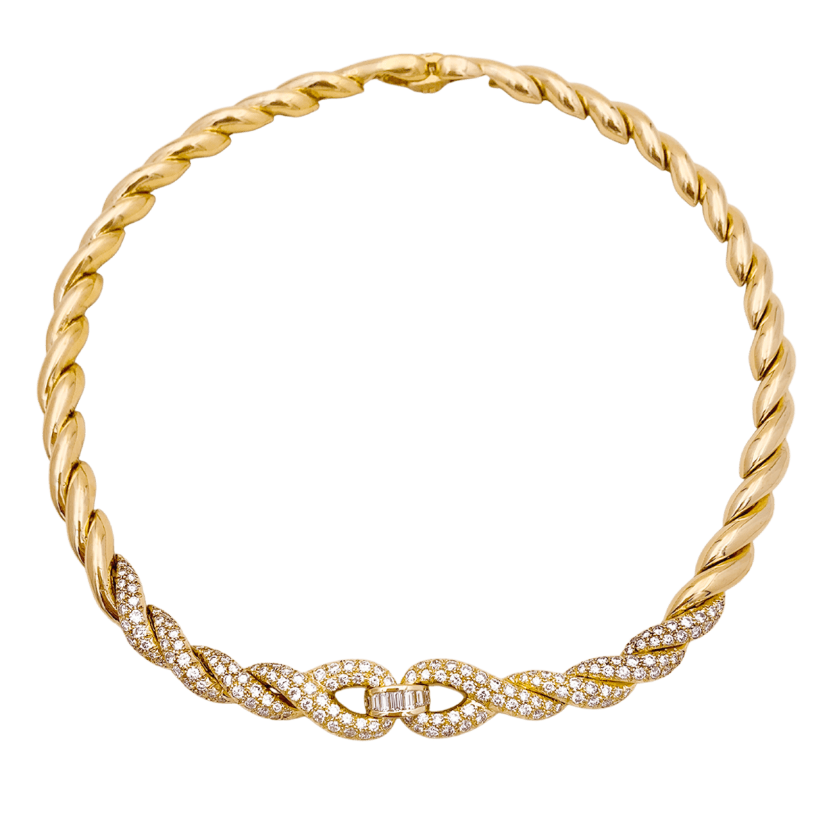 Collier vintage Fred, or jaune et diamants. - Maison Eloe