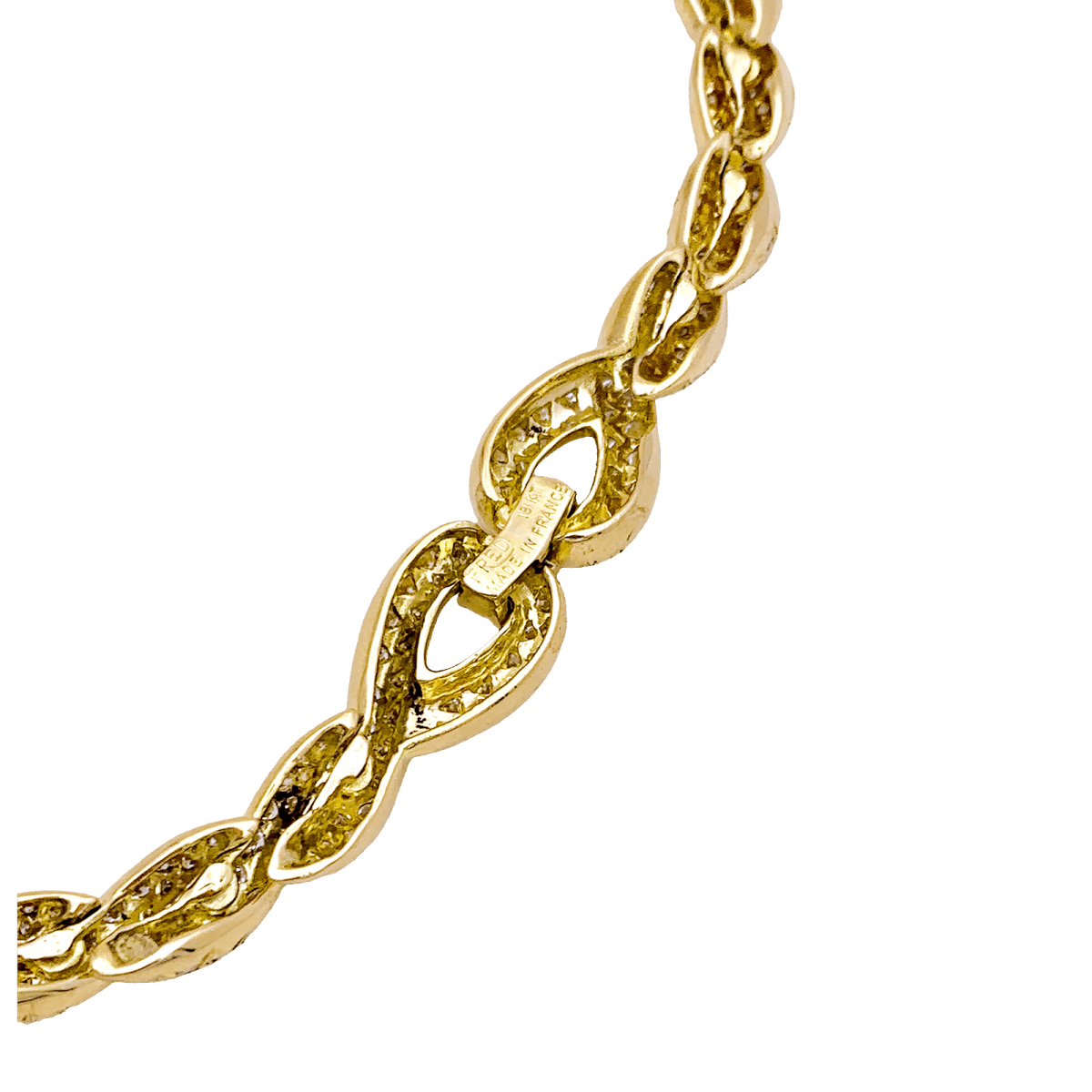 Collier vintage Fred, or jaune et diamants. - Maison Eloe