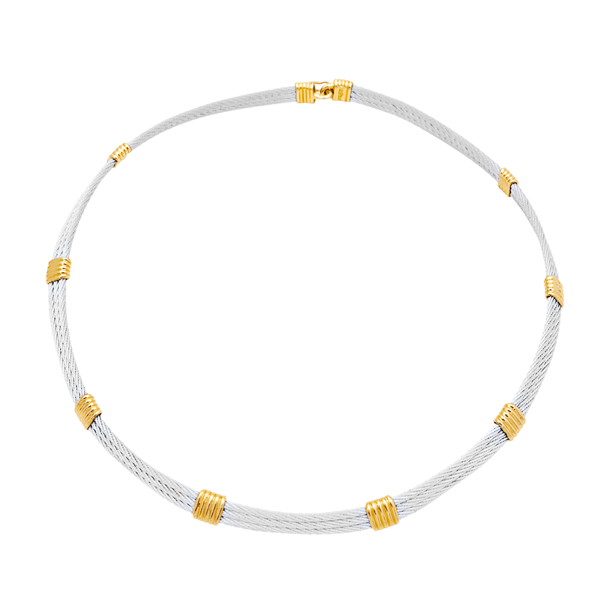 Collier Fred vintage "Force 10", or jaune, acier. - Maison Eloe