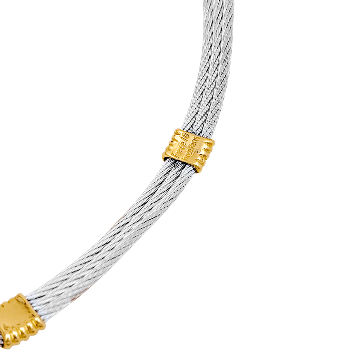 Collier Fred vintage "Force 10", or jaune, acier. - Maison Eloe
