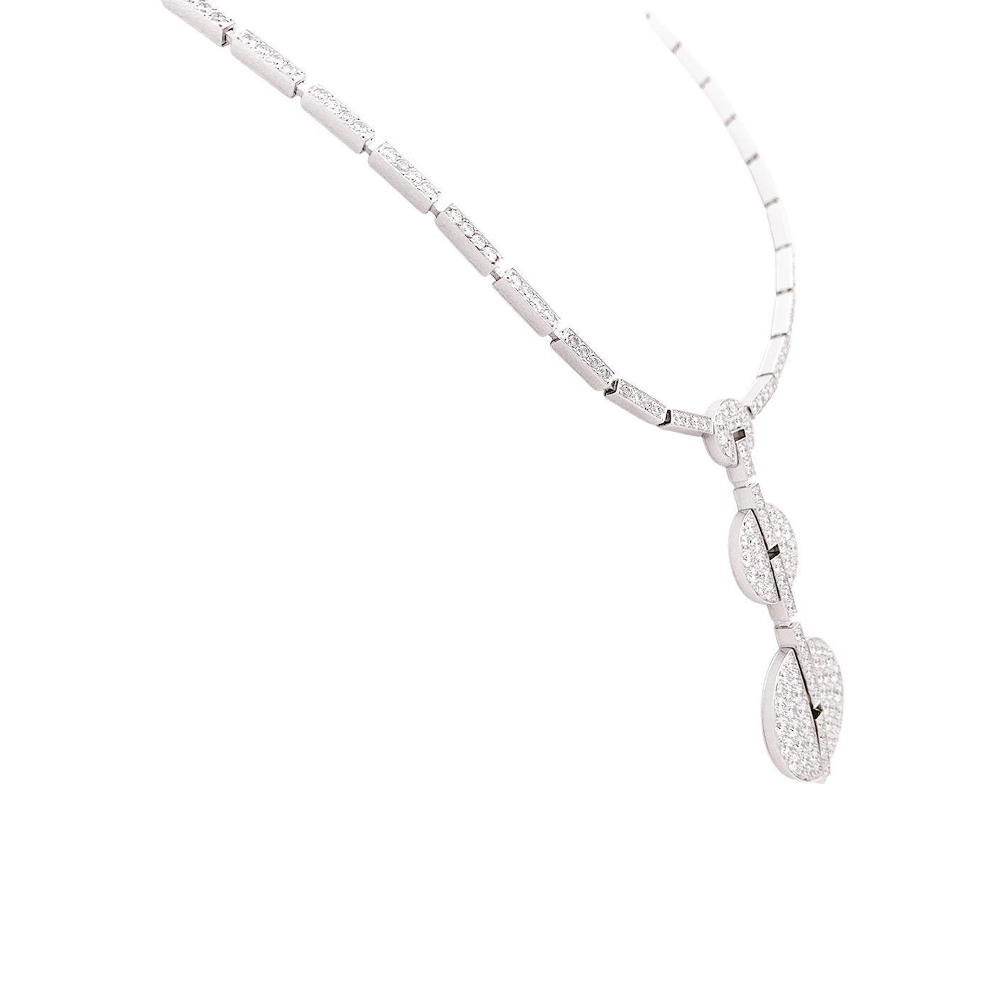 Collier Haute Joaillerie Cartier "Himalia" or blanc, diamants.