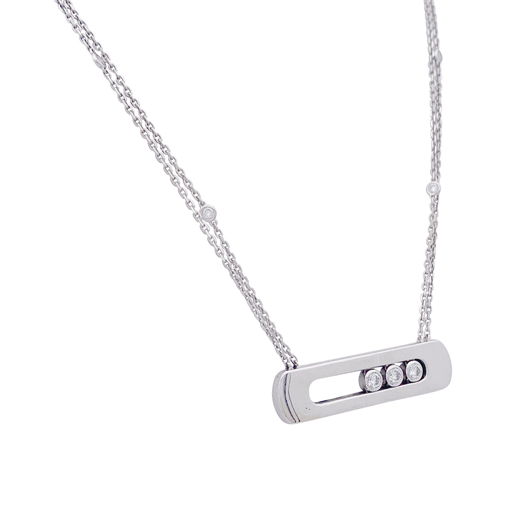 Collier Messika "Move" or blanc, diamants.
