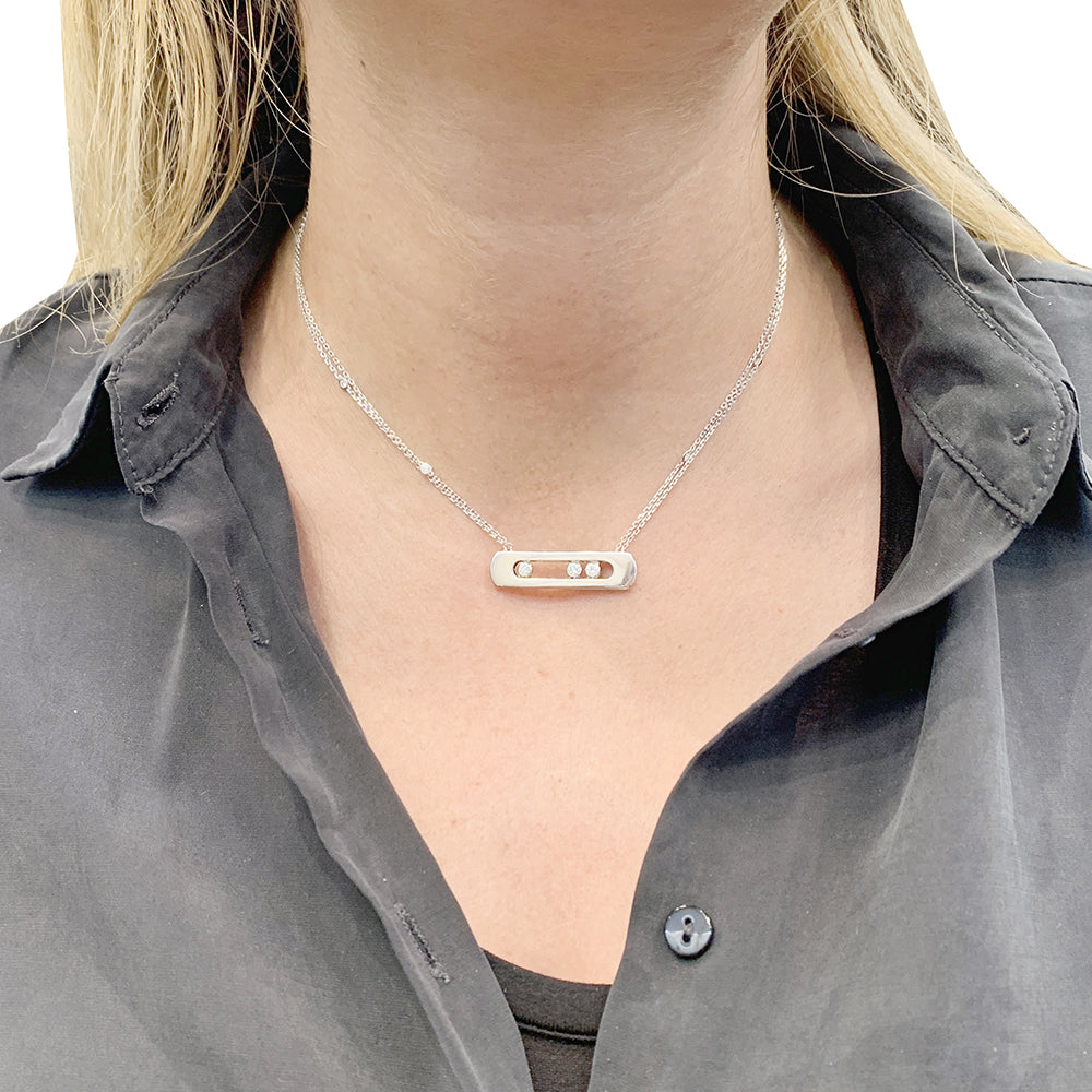 Messika "Move" necklace in white gold and diamonds.