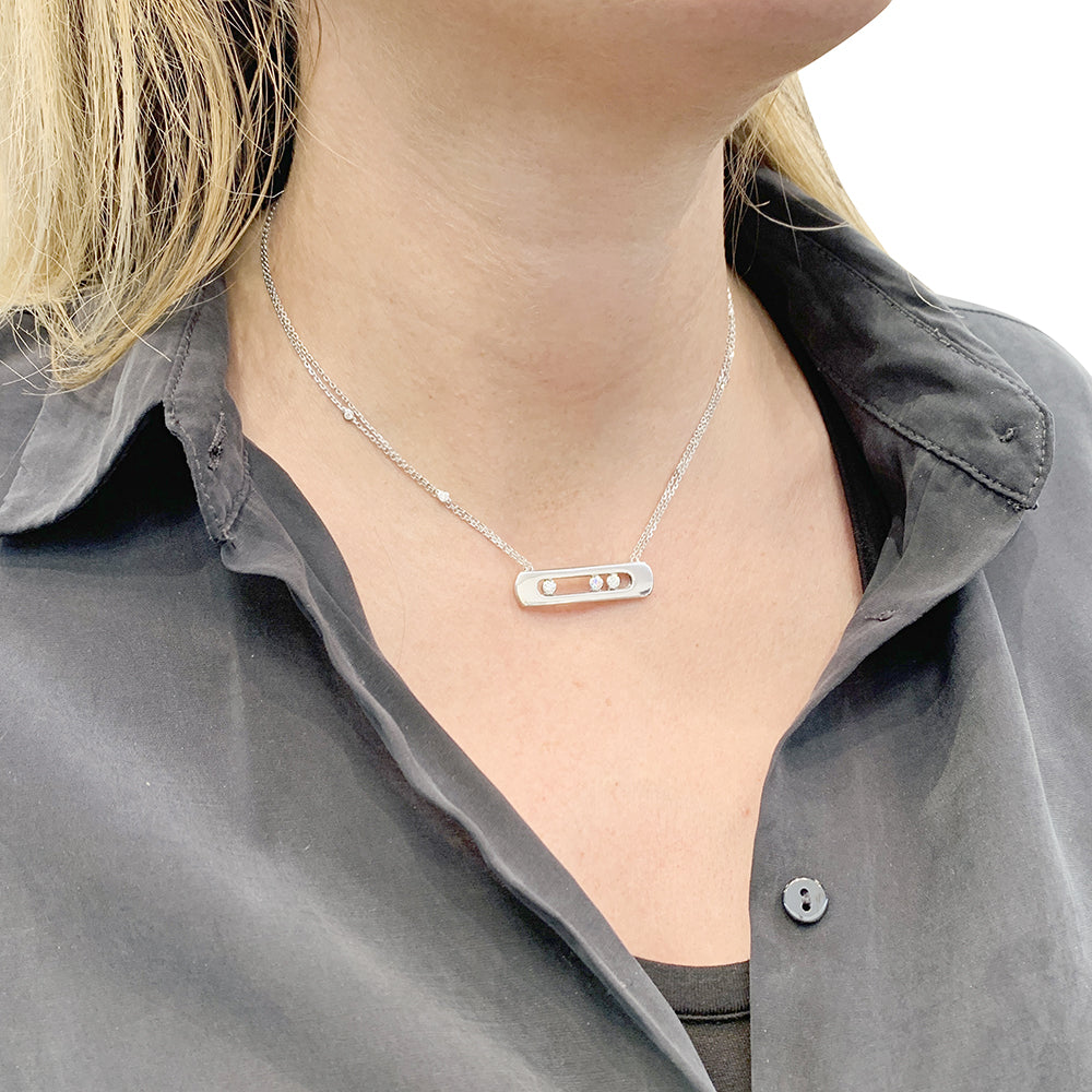 Messika "Move" necklace in white gold and diamonds.