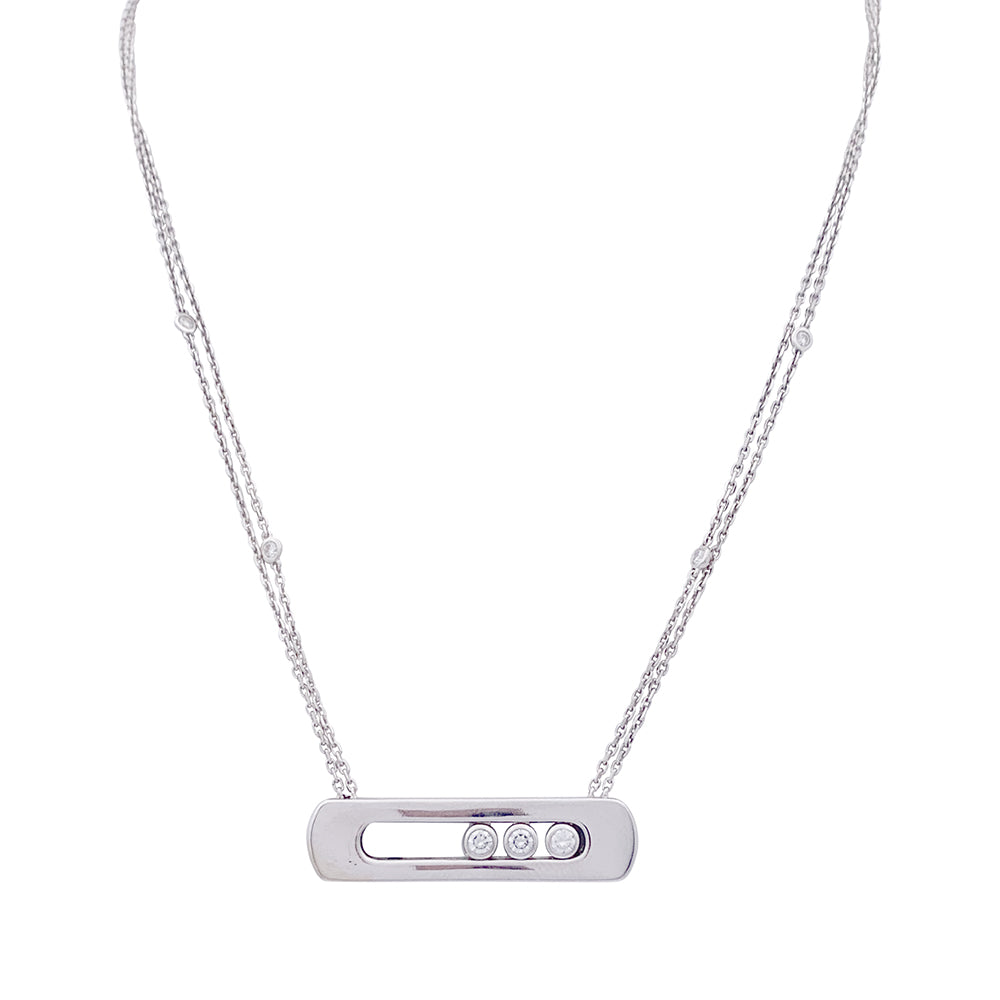 Collier Messika "Move" or blanc, diamants.