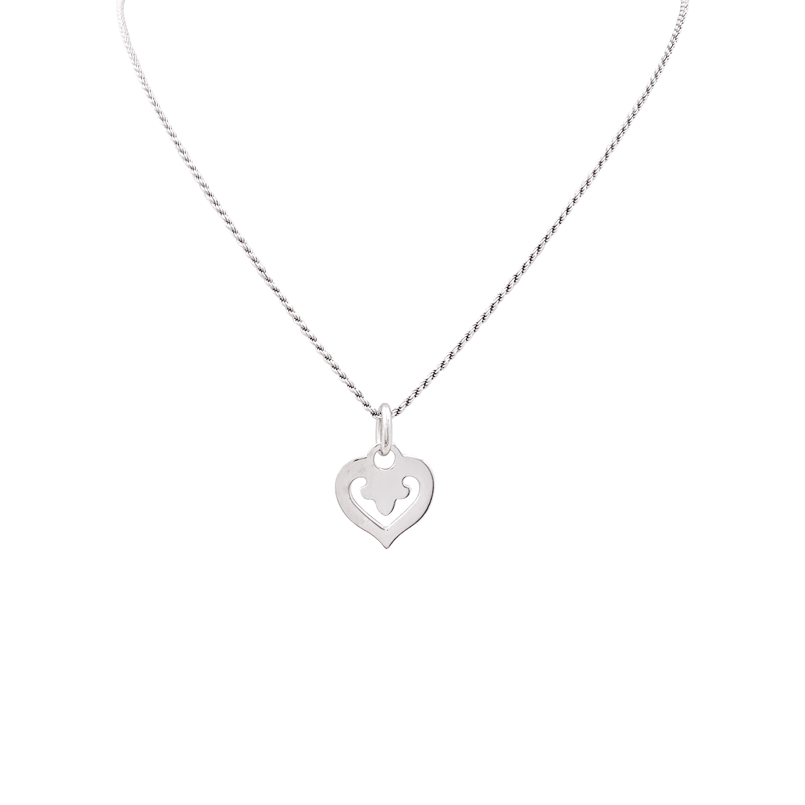 Collier O.J.Perrin,“Coeur Légende”, or blanc.