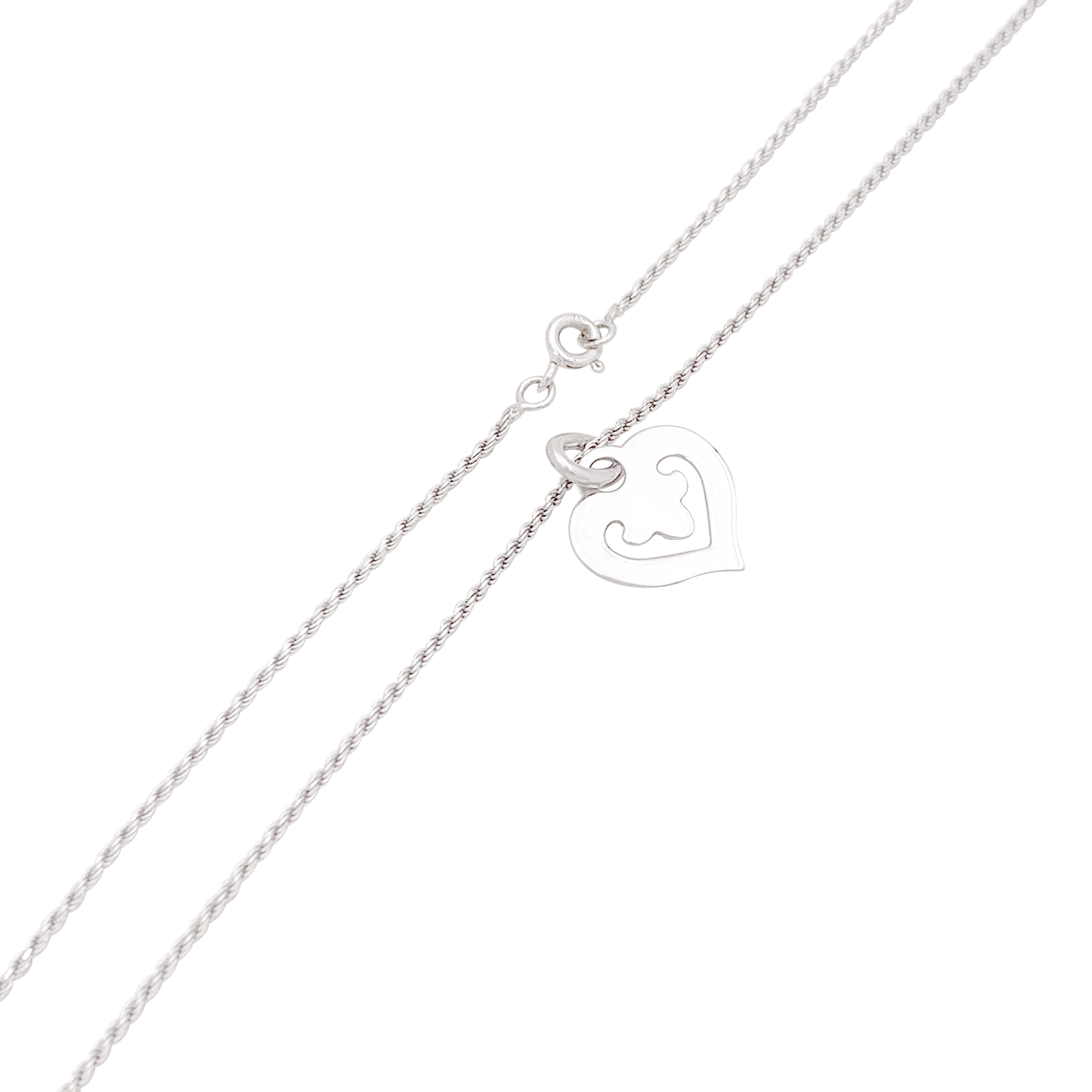 Collier O.J.Perrin,“Coeur Légende”, or blanc.