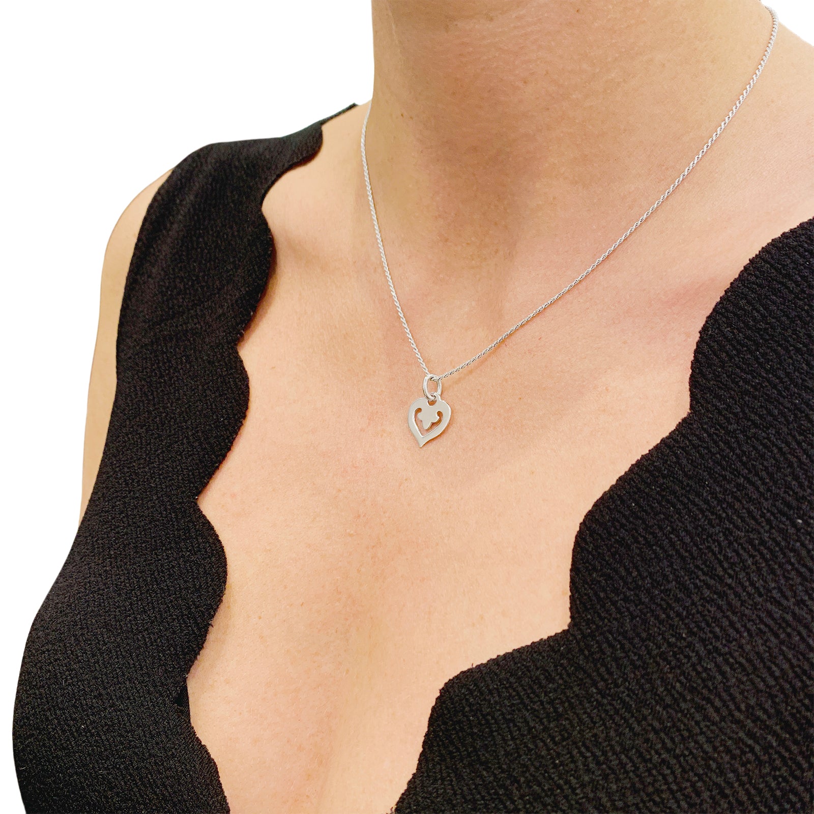 OJPerrin necklace, “Legendary Heart”, white gold.