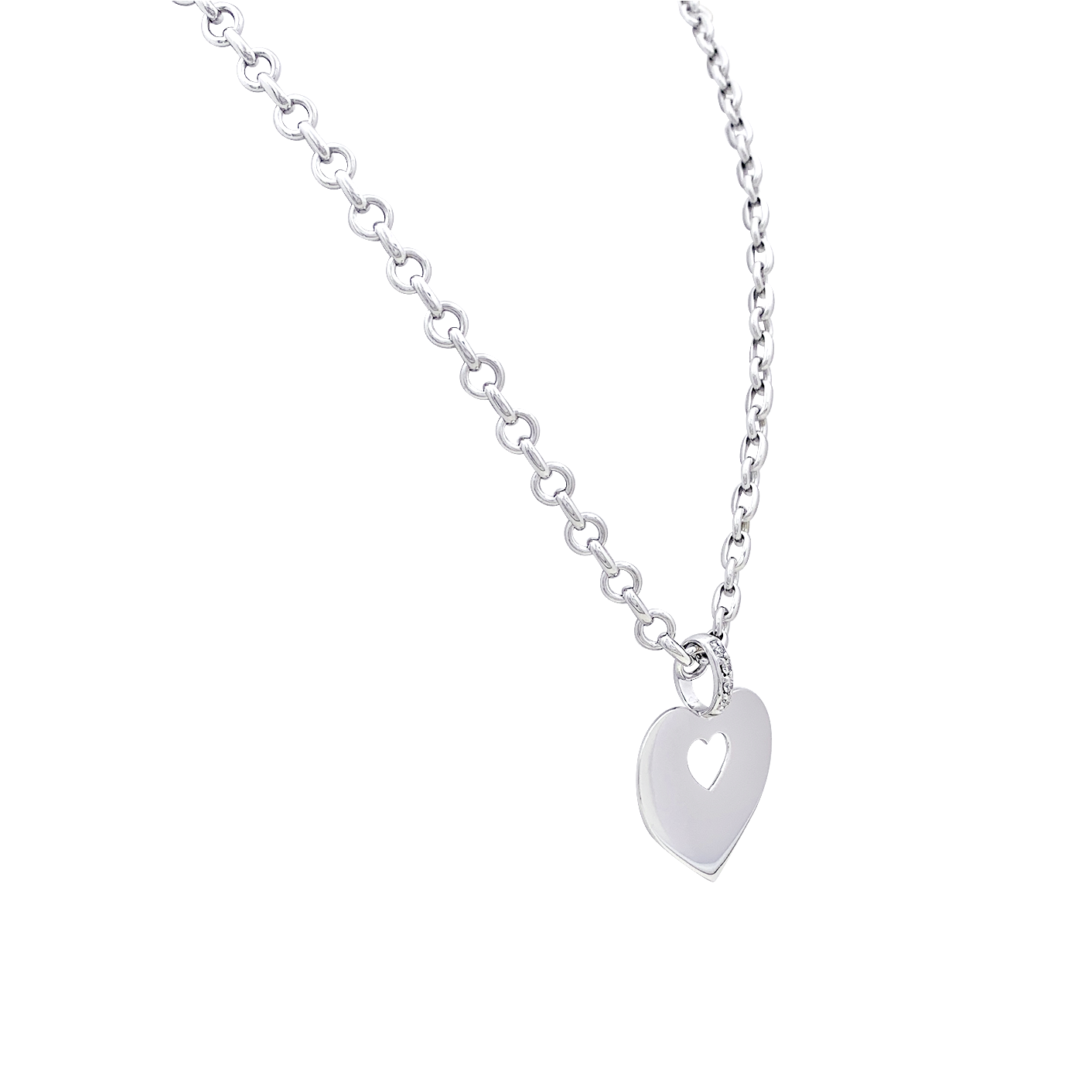 Collier Poiray "Coeur Secret" or blanc, diamants.