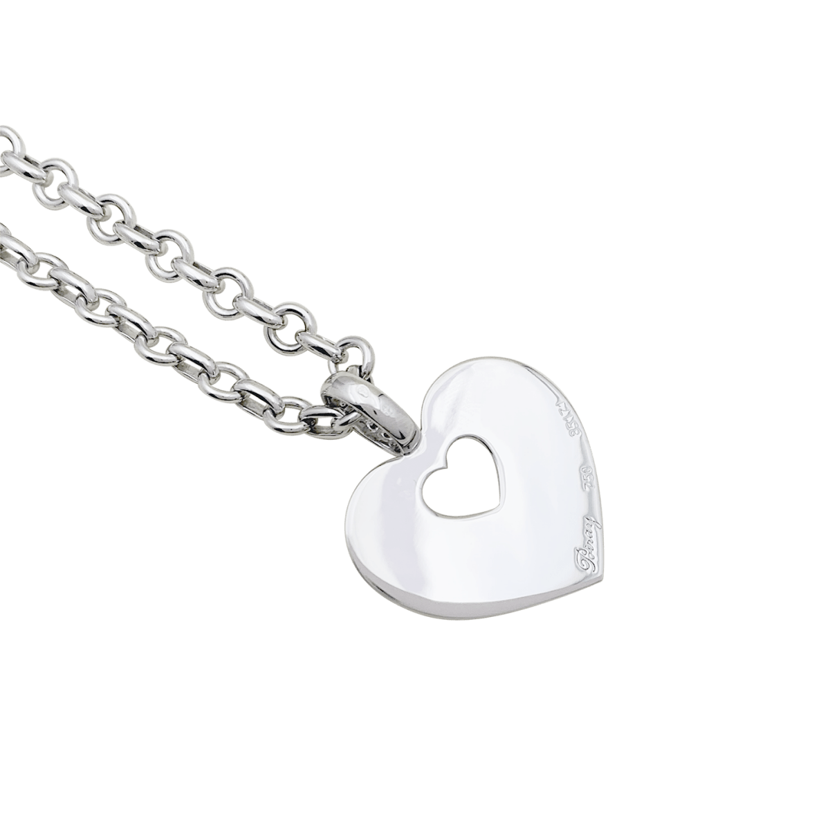 Collier Poiray "Coeur Secret" or blanc, diamants. - Maison Eloe