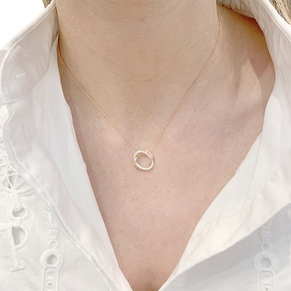 Poiray necklace, "Tresse", two golds and diamonds.