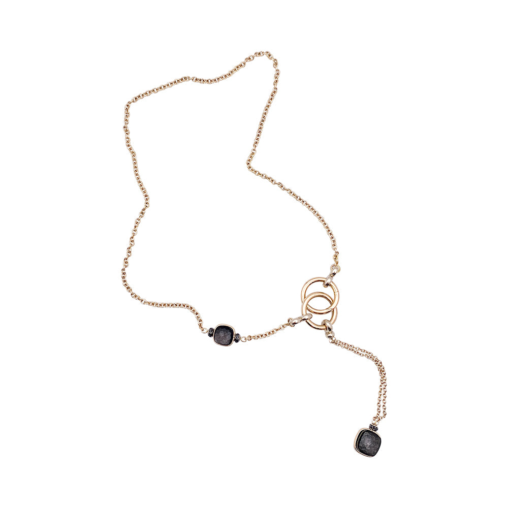 Pomellato necklace, "Nudo", rose gold, obsidians, black diamonds.