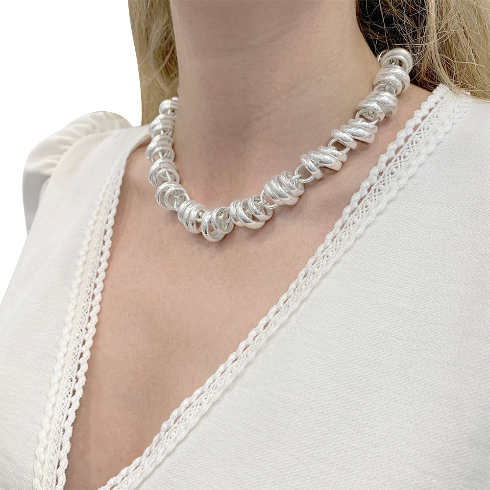 Collier Pomellato 67, "Rondelles", argent.