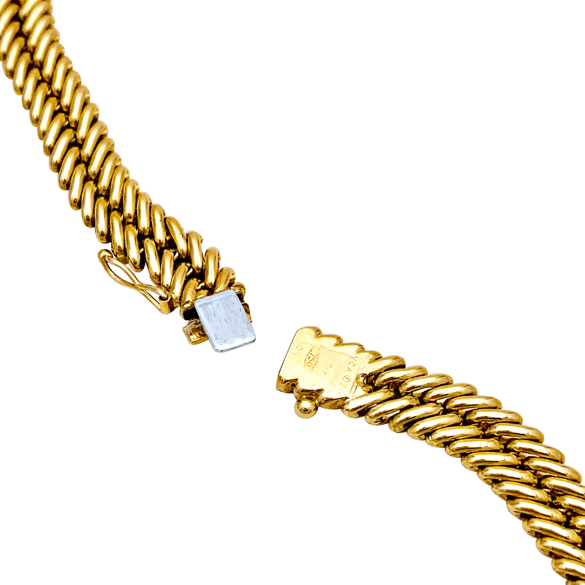 Collier Van Cleef & Arpels, or jaune, saphir, diamants. - Maison Eloe
