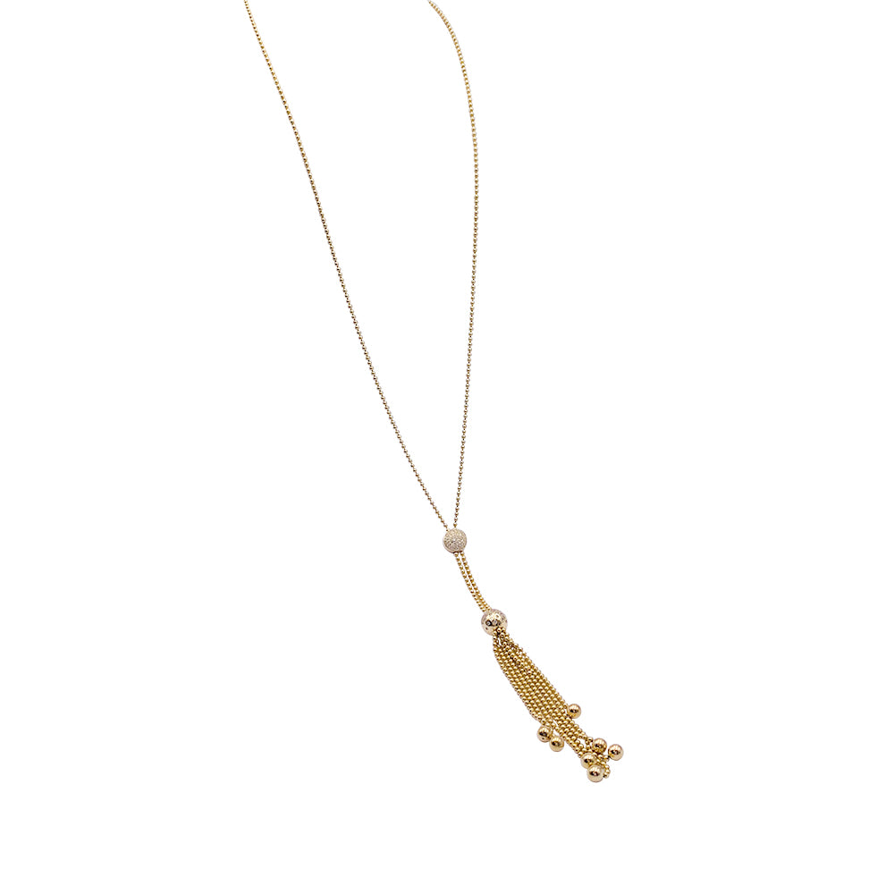 Cartier tie necklace, “Draperie de Décolleté”, yellow gold, diamonds.
