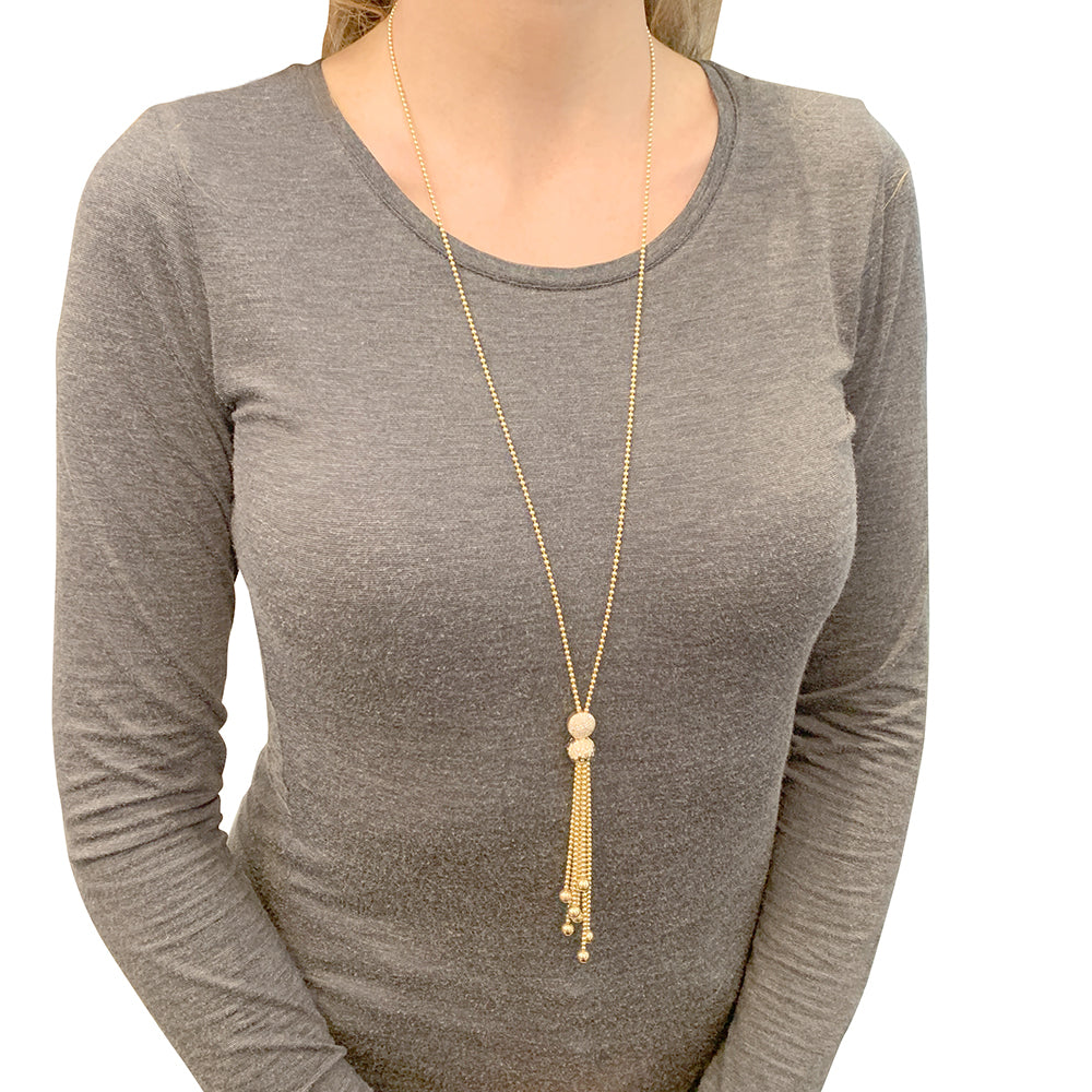Cartier tie necklace, “Draperie de Décolleté”, yellow gold, diamonds.