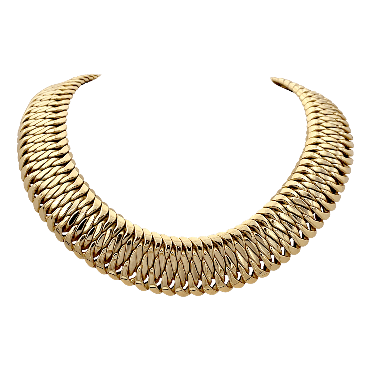 Collier en or jaune, maille américaine. - Maison Eloe