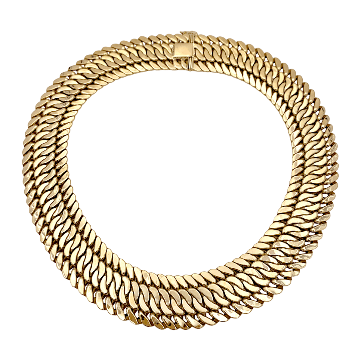 Collier en or jaune, maille américaine. - Maison Eloe