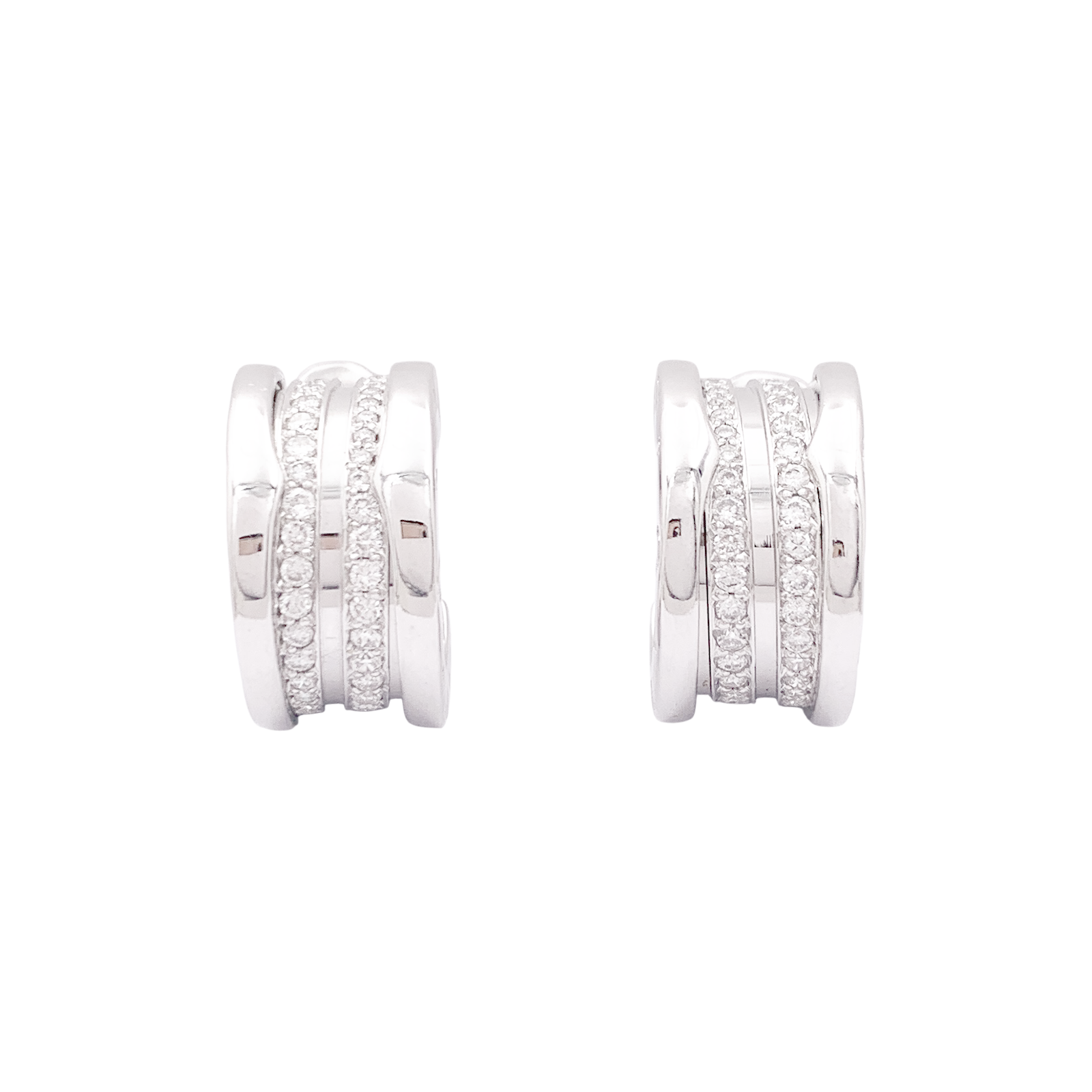 Créoles Bulagri "B.Zero1" or blanc, diamants.