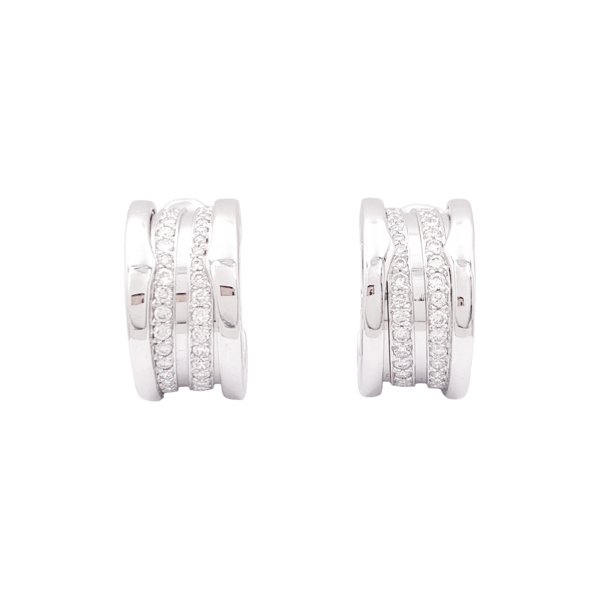 Créoles Bulagri "B.Zero1" or blanc, diamants. - Maison Eloe