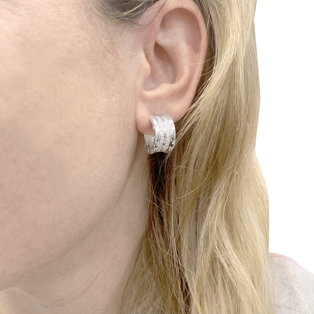 Créoles Bulagri "B.Zero1" or blanc, diamants. - Maison Eloe