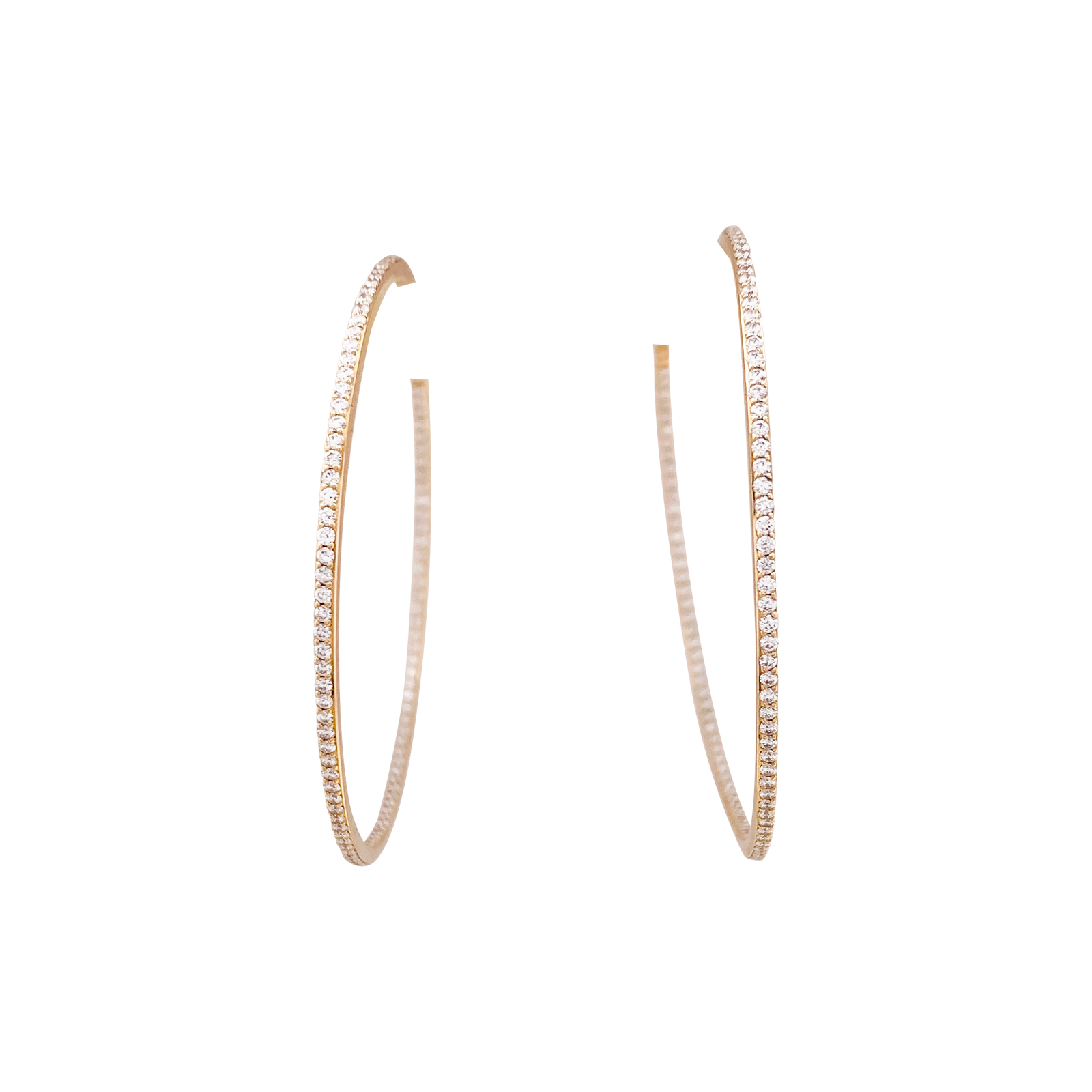 Créoles Messika "New Gatsby" or rose, diamants.
